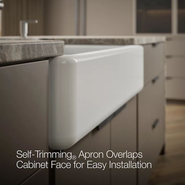 KOHLER® Whitehaven® White 33" Undermount Single-Bowl Farmhouse Kitchen Sink-4