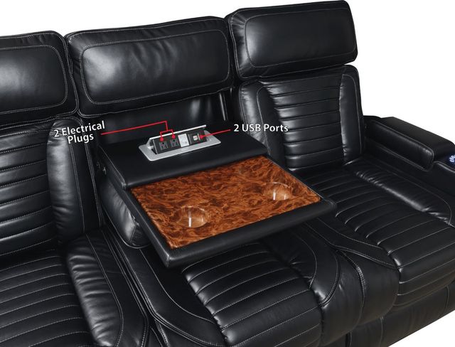 Steve Silver Co. Lavon Midnight Power Reclining Sofa-3