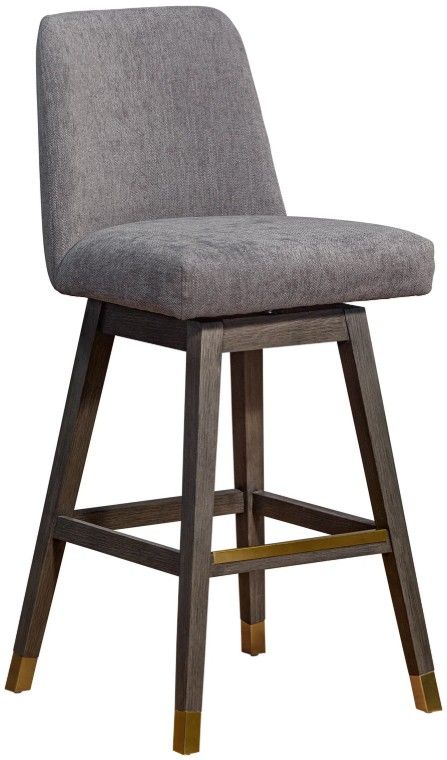 Armen Living Amelia 2-Piece Gray Oak/Mocha Swivel Barstool Set-0