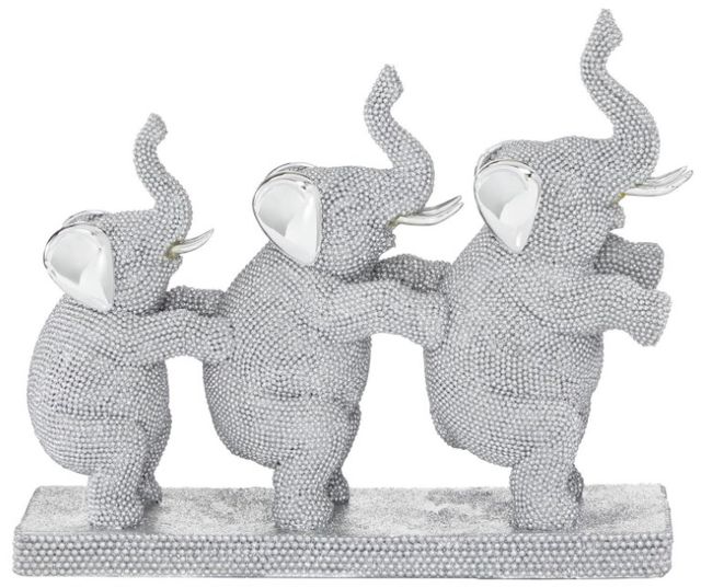 Deco Marche Silver 11" Elephant Sculpture-0