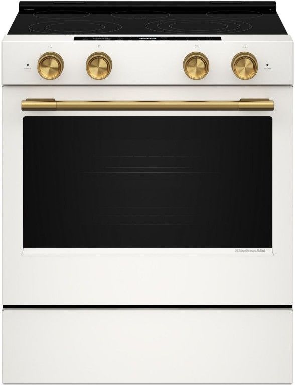 KitchenAid® 30" Porcelain White Slide-In Electric Range with Two Even-Heat™ Hyper Elements and Convection Cooking Modes-0