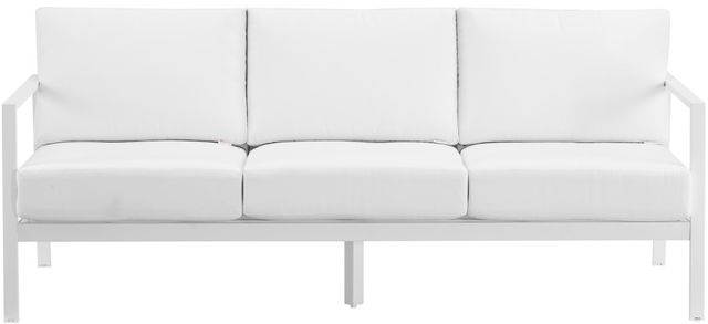 Linon Alora White Aluminum/Fabric Outdoor 3-Seater Sofa-2
