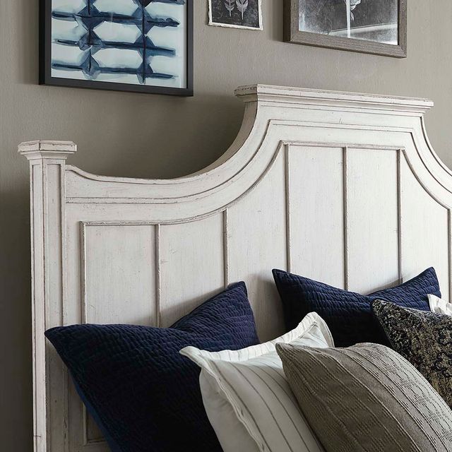 Bassett® Furniture Bella Aged Whitestone California King Panel Bed-1