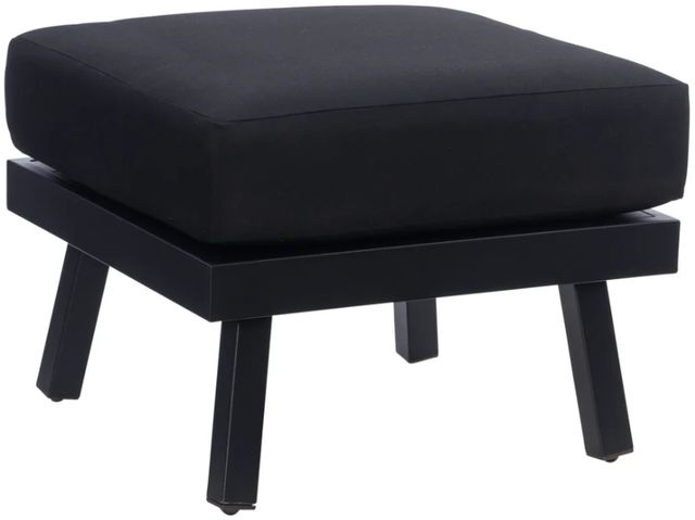 Linon Alora Black Aluminum/Fabric Outdoor Ottoman-0
