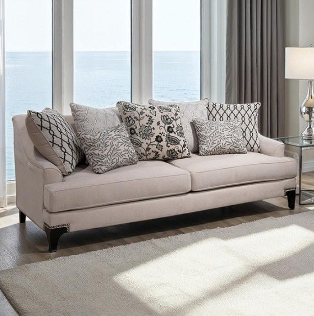Furniture of America® Lowell Taupe Sofa-1