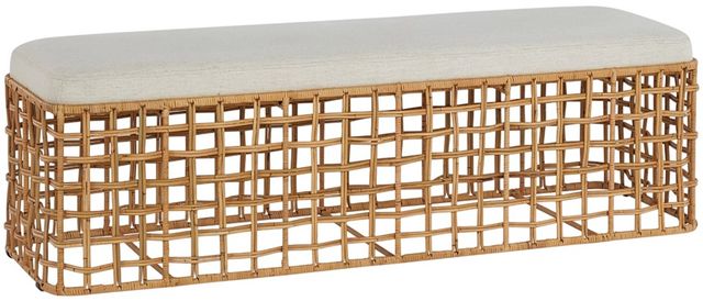 Universal Explore Home™ Getaway Coastal Living Home Rattan Natural/Nomad Snow Bench-0