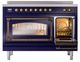Ilve® Nostalgie II Noblesse 48'' Midnight Blue Pro Style Induction Range with Burnished Trim-4