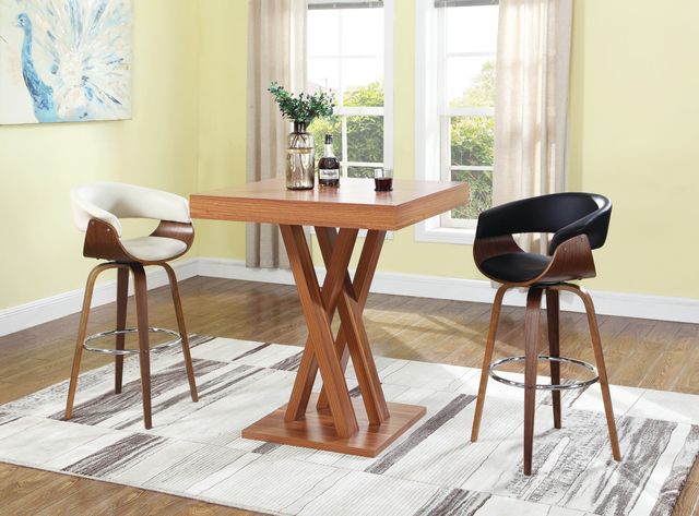 Coaster® Zion Ecru/Walnut Upholstered Swivel Bar Stool-1