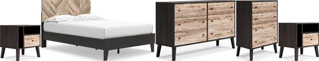 Signature Design by Ashley® Piperton 5-Piece Two-Tone Brown/Black Full Panel Platform Bed Set-0