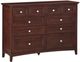 Whittier Wood® Furniture McKenzie Caffe 10-Drawer Dresser-0