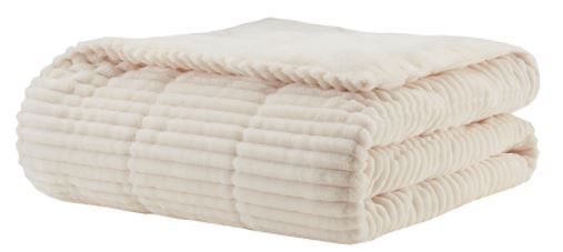 Olliix by Premier Comfort Parker Ivory 60" x 70" Corduroy Plush down alternative Throw-0
