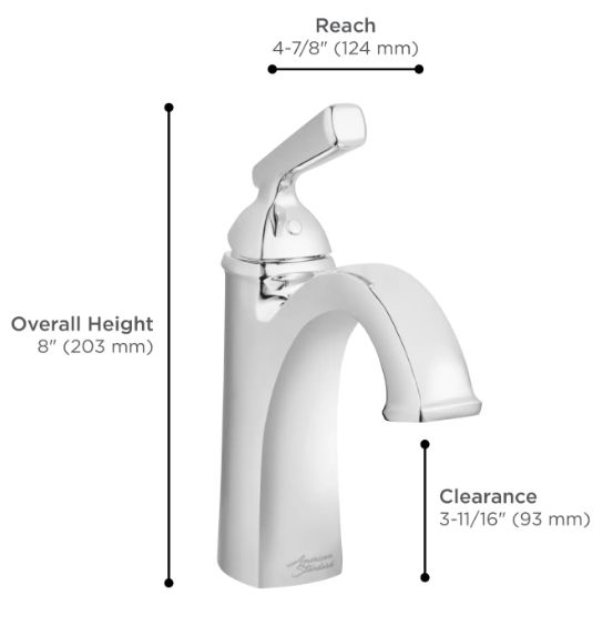 American Standard Edgemere® Brushed Nickel Single Hole Single-Handle Bathroom Faucet with Lever Handle-1