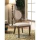 Furniture of America® Kathryn 2-Piece Beige/Rustic Oak Dining Side Chair Set-1