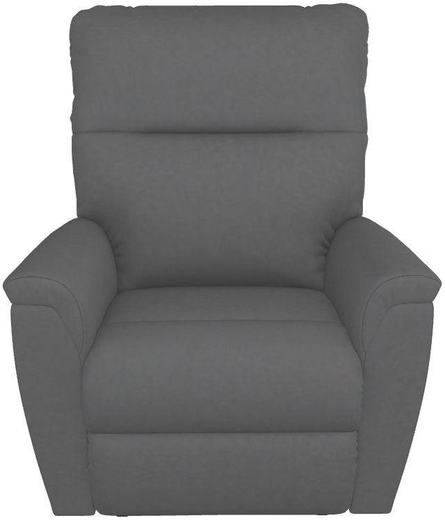 La-Z-Boy® Norton Blue Grey Leather Power Rocking Recliner with Headrest-1