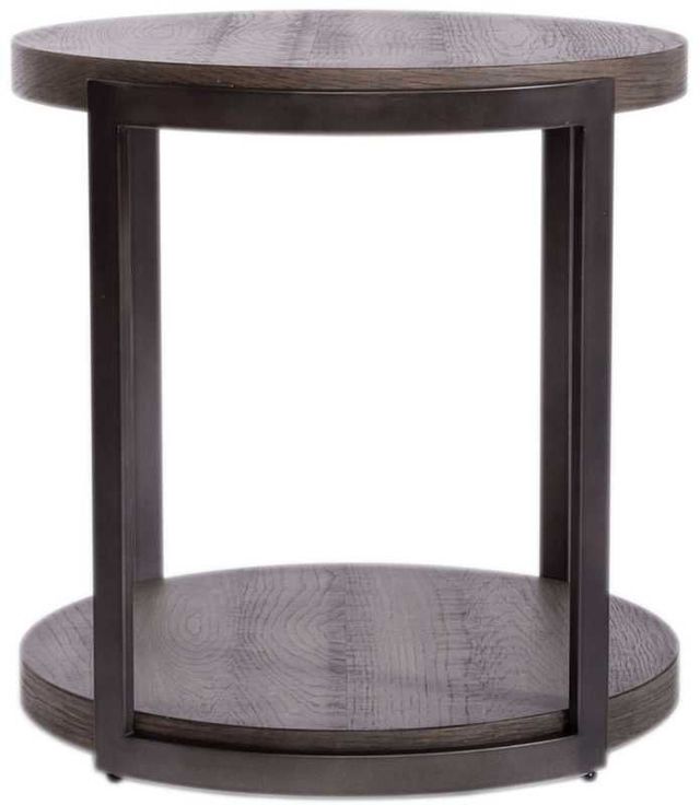 Liberty Furniture Modern View Gauntlet Gray Round End Table-3
