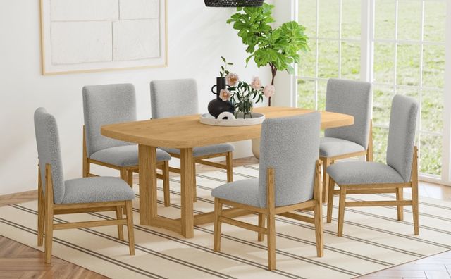 Elements International Portland 7-Piece Gray/Natural Dining Set-1