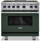 Viking® 7 Series 36" Blackforest Green Pro Style Dual Fuel Natural Gas Range with 12" Reversible Griddle-0