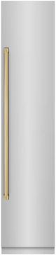ZLINE Autograph Edition 18 in. 8.6 Cu. Ft. Right Hinge Column Freezer in Stainless Steel with Graphite Gray Interior and Polished Gold Accents-0