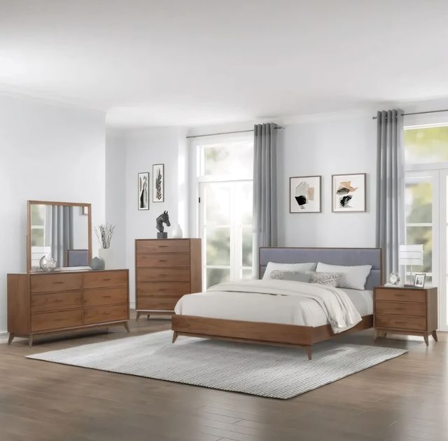 Liberty Furniture Century Modern Satin Walnut Dresser and Mirror Set-1