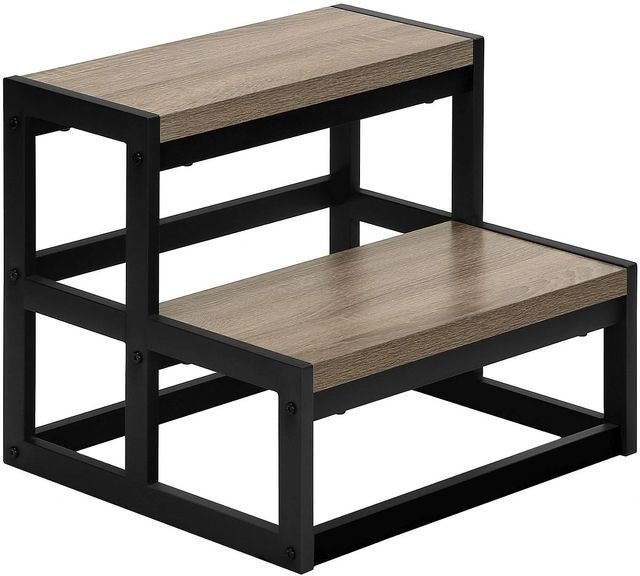Monarch Specialties Inc. Black/Dark Taupe Step Stool-0