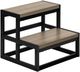 Monarch Specialties Inc. Black/Dark Taupe Step Stool-0