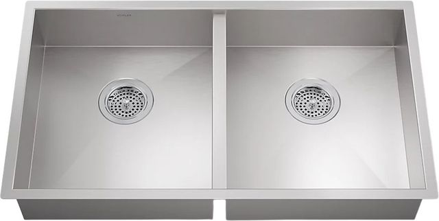 KOHLER® Vault™ Stainless Steel 32" Undermount Double Equal-Bowl Kitchen Sink-0