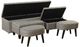 Stylecraft 5-Piece Dark Gray Storage Bench with Round Ottoman Set-1