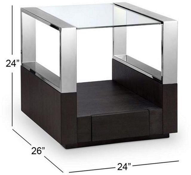 Magnussen Home® Revere Glass Top End Table with Graphite Base-1