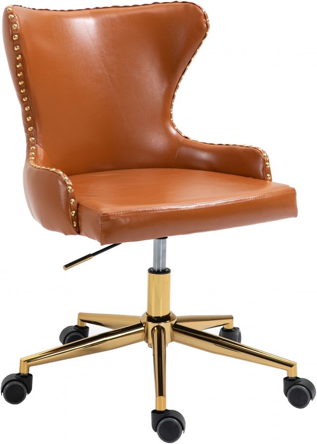Meridian Furniture Hendrix Cognac Vegan Leather Office Chair-0