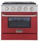 Kucht Professional KNG Series 30" Stainless Steel Pro Style Natural Gas Range with Red Door-0
