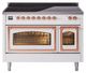 Ilve® Nostalgie II Noblesse 48'' White Pro Style Induction Range with Copper Trim-0