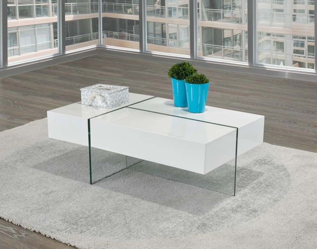 Brassex Inc. White Coffee Table-2