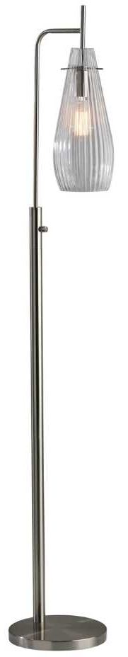 Adesso® Layla Brushed Steel Floor Lamp-0