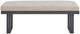 Elements International Playa Dark Gray/Olefin Beige Fabric/Metal Outdoor Dining Bench-2