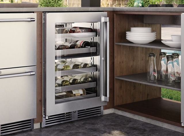 Perlick® Marine & Coastal Series 24" 5.2 Cu. Ft. Panel Ready Solid Door Built-In Wine Reserve with Dual Zone-1