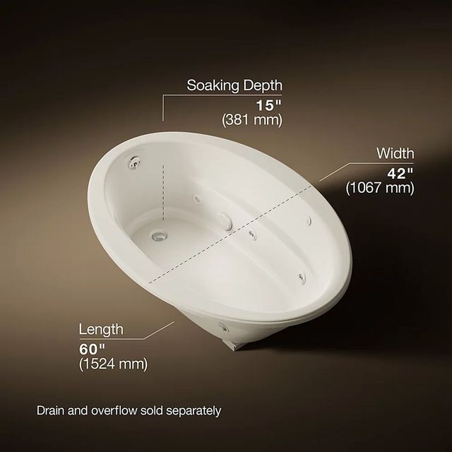 KOHLER® Sunward® Biscuit 21" 60" x 42" Drop-in Whirlpool Bath-1