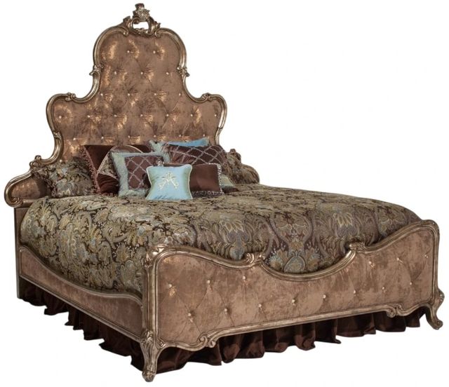 Michael Amini® Platine de Royale™ Antique Platinum/Brown California King Panel Bed-0