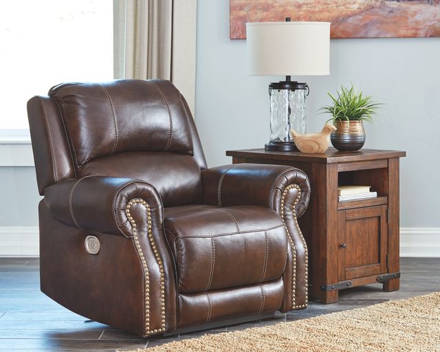 Signature Design by Ashley® Buncrana Chocolate Power Recliner with Adjustable Headrest-3