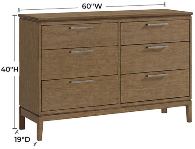 Whittier Wood® Furniture Bailey Nutmeg 60" Low Dresser-2
