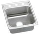 Elkay Lustertone® Classic Lustrous Satin Stainless Steel 17" x 20" x 5.5" 1-Hole Single Bowl Drop-in ADA Sink with Quick-Clip-0