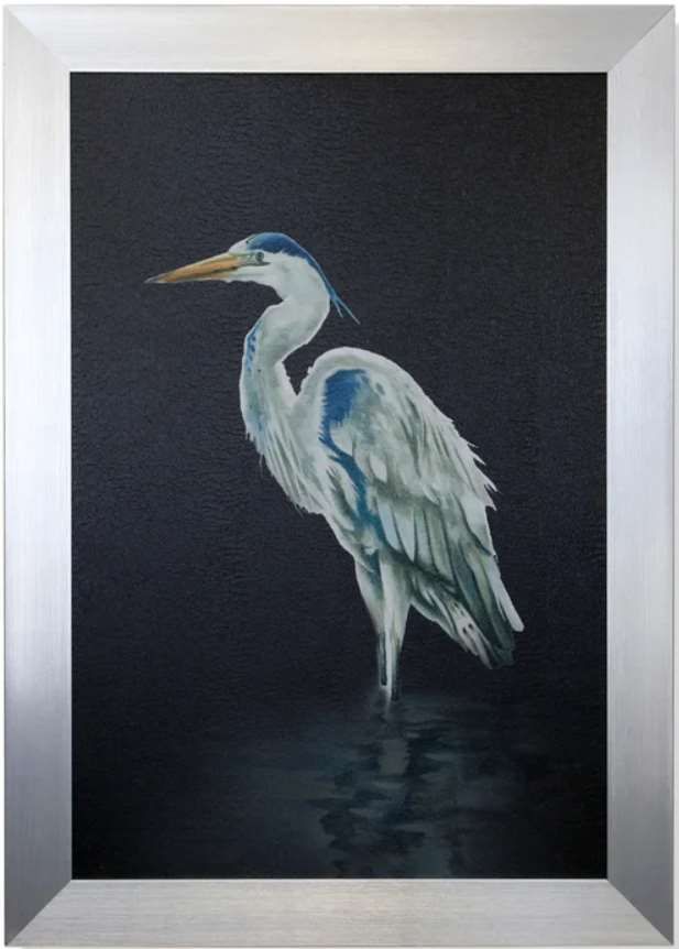 Stylecraft Heron in the Shadows Black/Silver Wall Art -0