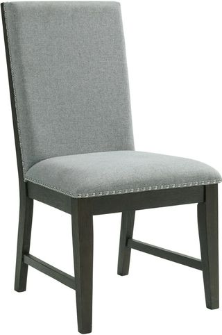 Elements International Donavan Black/Gray Upholstered Dining Side Chair