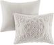 Olliix by Madison Park Grey King/California King Laetitia Tufted Cotton Chenille Medallion Duvet Cover Set-3