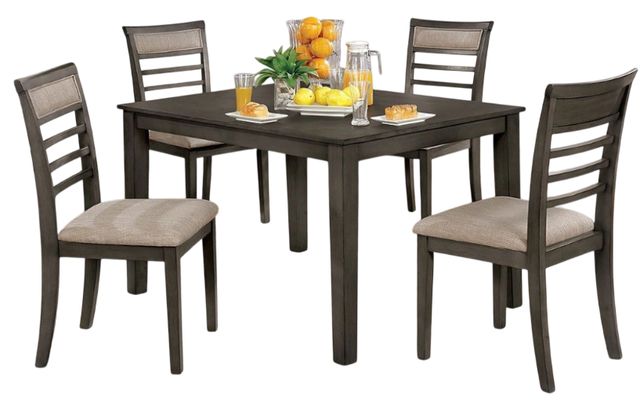 Furniture of America® Taylah 5-Piece Beige/Weathered Gray Dining Set-0