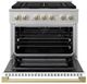 ZLINE Marino 36" Satin Stainless Steel Pro Style Gas Range with White Matte Door and Champagne Bronze Accents-1