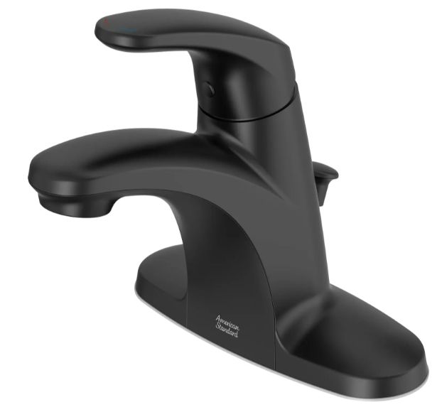 American Standard Colony® PRO Matte Black 4" Centerset Single-Handle Bathroom Faucet with Lever Handle-3
