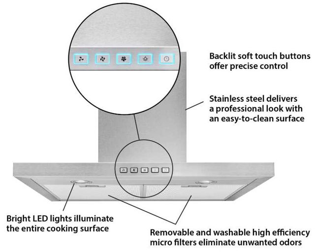 Broan® BWT1 Series 30" Stainless Steel Wall Mounted Range Hood-1