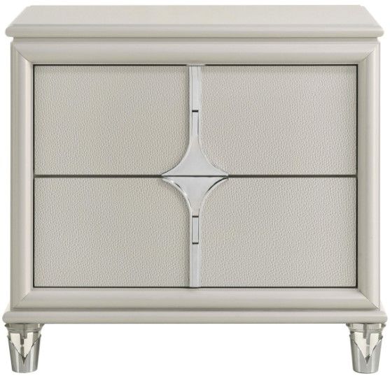 Coaster® Olivia Pearl White Bedside Table Nightstand -1