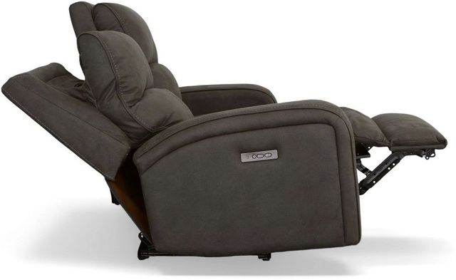 Flexsteel® Nirvana Grey Power Reclining Loveseat with Power Headrests-4