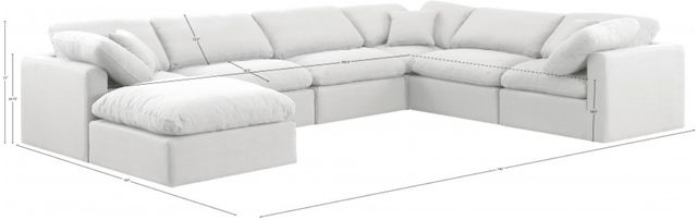 Meridian Furniture Indulge 7-Piece White Modular Sectional-1